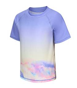 UV Schwimmshirt Kinder Einteiler Kurzarm Mädchen Badeshirt Top Kinder Mädchen Badeanzug UV-Shutz 110 116/5-6 Jahre von Aisyee