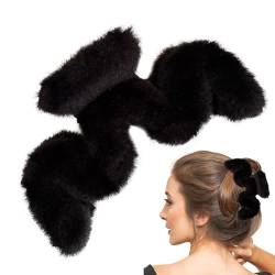 Flauschige Haarklammer, Plüsch-Haarspangen in Wellenform, Große Haarspangen, Haarschmuck für dünnes/mitteldickes Haar, langes Haar, niedliche Haarspangen für Frauen und Mädchen Aisyrain von Aisyrain