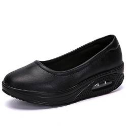 Aitaobao Damen Freizeitschuhe Leichte Keilabsatz Turnschuhe Loafers Bequem rutschfest Plateau Walkingschuhe Abnehmen Schuhe von Aitaobao