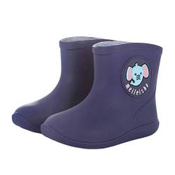 Aitaobao Kinder Gummistiefel Wasserdicht Schlupf Regenstiefel Leichte Warm Gefüttert Stiefeletten Für Jungen Mädchen von Aitaobao