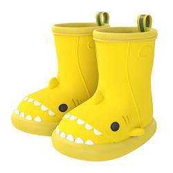 Aivtalk Kinder Gummistiefel Mädchen Rutschfest Regenschuhe Jungen Wasserdichte Regenstiefel Haifisch Cartoon Muster Regenstiefel von Aivtalk