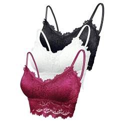 Aivtalk Lace Bralette Spitzen BH Gepolstert Ohne Bügel Yoga Sports BH für Damen Mädchen von Aivtalk