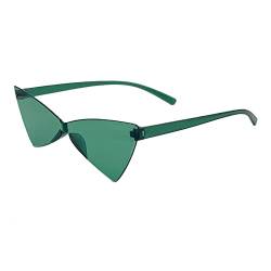 Aiweijia Lustige Randlose Sonnenbrille Vintage Retro Irregulär Mode Brille für Frauen Grün Partybrillen von Aiweijia
