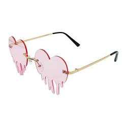 Aiweijia Retro Herz Schmelzen Tropfende Herz Brille für Damen UV400 Schutz Lustige Brille Party Halloween Glasses von Aiweijia