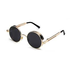 Aiweijia Sonnenbrille Männer Frauen Runde Retro Vintage Kreis Stil Sonnenbrille Farbige Metallrahmen Brillen Herren von Aiweijia