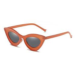 Aiweijia Sonnenbrille Vintage Kunststoff Rahmen Runde Brillen Cat Eye Sonnenbrille für Männer Frauen Kleiner Rahmen von Aiweijia