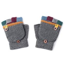 Aiyomimo Herbst und Winter Baby Warme Handschuhe Kind Gestrickte Fäustlinge,3-6 Jahre alt (Gray) von Aiyomimo