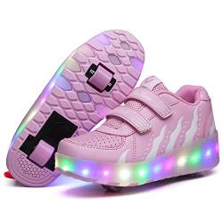 Aizeroth USB Aufladen 7 Farbwechsel LED Blinkend Schuhe Mit Doppelt Rollen Automatisch Räder Rochen Skateboardschuhe Outdoor Fitnessschuhe Gymnastik Laufschuhe Sneakers für Jungen Mädchen Geschenk von Aizeroth