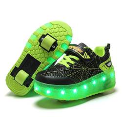 Aizeroth USB Aufladen 7 Farbwechsel LED Blinkend Schuhe Mit Doppelt Rollen Automatisch Räder Rochen Skateboardschuhe Outdoor Fitnessschuhe Gymnastik Sneakers für Jungen Mädchen Schön Geschenk von Aizeroth