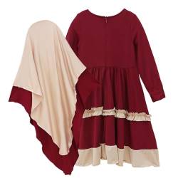 Aizuoni Gebetskleidung Kinder, Abaya Kinder, Hijab Kleider, Gebetskleidung Für Kinder, Gebetskleidung Für Mädchen, Mädchen-Gebetskleid, Mädchen Gebetskleid Gebetsset Zweiteiliges Set, Abaya Kleid von Aizuoni