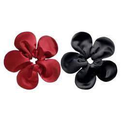 Aizuoni Haargummi aus Satin,Große Scrunchie-Satin-Haargummis | Übergroße, dicke, elastische Haargummis, Rüschen, weiches Retro-Damen-Stirnband, Haargummi mit hohem Pferdeschwanz für Frauen von Aizuoni