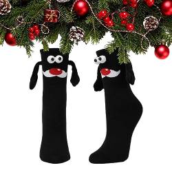 Aizuoni Magnetische Socken, die Hände halten | Freundschaft Hand in Hand Socken 3D Puppensocken | Lustige Weihnachtssocken, magnetische Handhaltesocken, atmungsaktiv, Geschenksocken von Aizuoni