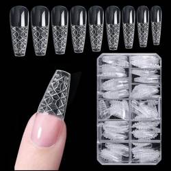 Aizuoni Tipps für künstliche Nägel, Nageltipps für die Maniküre - 120 Stück klare 3D-Nägel, vollständig abdeckende Nagelspitzen,Home Nail Art Damen Nagelspitzen Anfänger Maniküre DIY Nägel für Dating, von Aizuoni
