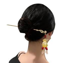 Haarstäbchen mit Charme,Vintage chinesische Haarstäbchen - Retro chinesische Haar-Essstäbchen mit leuchtender Laternen-Quaste, alter Stil, leuchtende Haarnadel für Frauen Aizuoni von Aizuoni