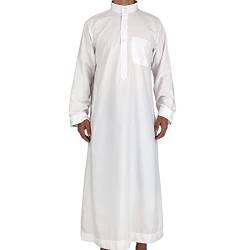 Islamische Herrenbekleidung Thobe | Lässiger Fester Saudi-arabischer Thobe Für Herren - Kaftan Casual Dubai Arab Kaftan Kleidung Herren Islamische Kostüm von Aizuoni