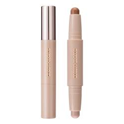 Konturstift,Mischbares, cremiges 2-in-1-Konturstift-Make-up - Wasserfester Gesichts-Concealer-Stift, Bronzer-Stick, Gesichts-Make-up-Stick für Mädchen und Frauen Aizuoni von Aizuoni