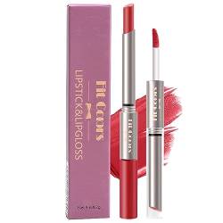 Matter Lippenfleck,Langanhaltender Essence Lipgloss 2 in 1 - Keine verblassende, feuchtigkeitsspendende Lippenpflege, nicht klebender, matter Lippenstift für Frauen und Mädchen, tägliches Aizuoni von Aizuoni