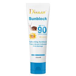 Sonnenschutz für den Körper, Gesichts-Sonnencreme, Sweatproof Facial Sunscreen Moisturizer, SPF 90+ Feuchtigkeitsspendende Sonnencreme für empfindliche Haut und trockene Haut zur Steigerung Aizuoni von Aizuoni