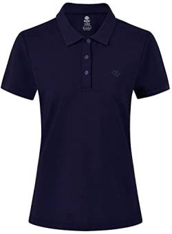 AjezMax Damen Golf Poloshirt Kurzarm Piqué Polohemd Atmungsaktiv Golf Polo Arbeitsshirt Blau 01 Größe Large von AjezMax