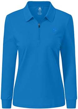 AjezMax Damen Golf Poloshirt Langarm Baumwolle Polohemd Sport Polo Wintershirts Bequem Lässig von AjezMax