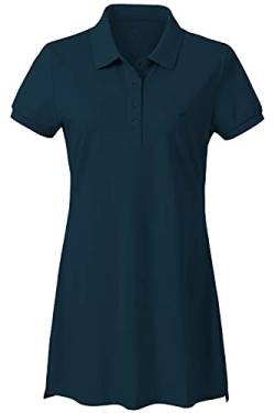 AjezMax Damen Pique-Polo-Kleid Baumwolle Weich Langes Polohemd Sommerkleid Grün S von AjezMax