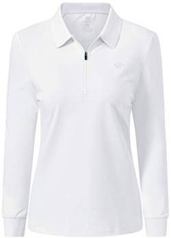 AjezMax Damen Poloshirt Lang Baumwolle Polohemd Sport Polo Wintershirts Weich Warm Winter Langarmshirt Oberteil von AjezMax