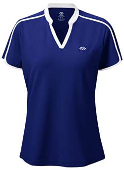 AjezMax Damen Sport Fitness T-Shirt Kurzarm Laufshirts Shortsleeve Leicht Atmungsaktiv für draußen Workout Training Yoga XL Juwel blau von AjezMax