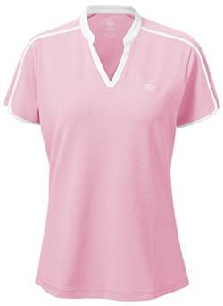 AjezMax Damen Sporttop V-Ausschnitt Yoga Gym Tranning T-Shirt Laufen Fitness Sommershirt Funktions Shirt XXL Rosa von AjezMax
