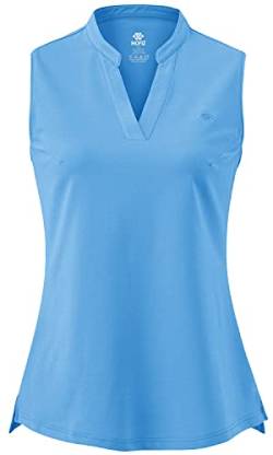 AjezMax Damen Sporttop Yoga Tank Top Laufen Fitness Oberteile Atmungsaktive Ärmelloses Training T-Shirt mit V-Ausschnitt Himmelblau Medium von AjezMax