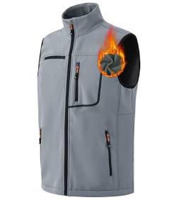 AjezMax Herren Softshell Weste Wasserdichte Winddicht Atmungsaktiv Mesh Futter Fahrradweste Ärmellose Jacke von AjezMax