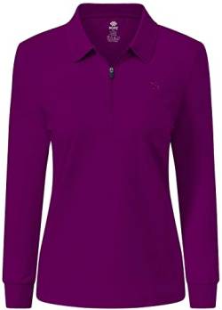 AjezMax Poloshirt Damen 1/4 Reißverschluss Langarm Polohemd Sport Polo Wintershirts von AjezMax