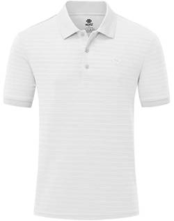 AjezMax Sport Tshirts Kurzarm Herren Funktionsshirt Poloshirt Schnelltrocknend Atmungsaktiv Trainingsshirt Laufshirt Weiß M von AjezMax