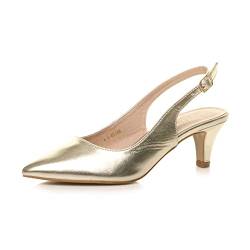 Damen Kleiner Absatz Party Abend Hochzeit 50er Slingback Schnalle Spitz Schuhe mit Offenem Rücken Größe 3 36 von Ajvani