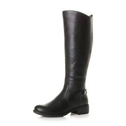 Damen Mitte Absatz Elastisch Winter Wade Knie Hoch Reitstiefel Größe 4 37 von Ajvani