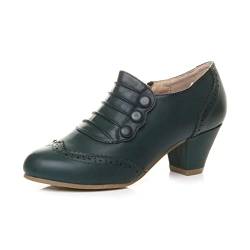 Damen Mitte Blockabsatz Knopf Elegant Arbeit Brogue Stiefeletten Größe 7 40 von Ajvani