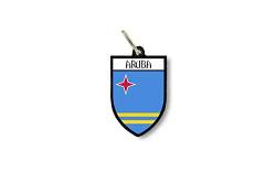 Schlüsselanhänger Schlüsselanhänger Ring Flagge Nationalflagge Souvenir Schild Aruba von Akachafactory