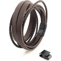 Akitsune Armband Dark Matter Kunstleder Armband - Schwarz Braun 23cm von Akitsune