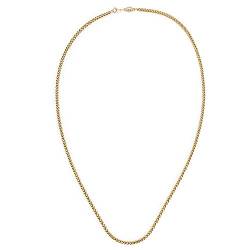 Akitsune Franco Kette 70 cm lang | 3 mm breit | Halskette Frauen Herren Edelstahl Karabiner Wasserfeste Herrenhalskette - Gold von Akitsune