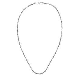 Akitsune Franco Kette 70 cm lang | 3 mm breit | Halskette Frauen Herren Edelstahl Karabiner Wasserfeste Herrenhalskette - Silber von Akitsune