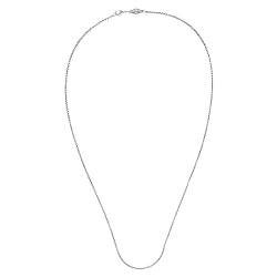 Akitsune Pearl Kette 60 cm lang | 2 mm breit | Halskette Frauen Herren Edelstahl Karabiner Wasserfeste Herrenhalskette - Silber von Akitsune