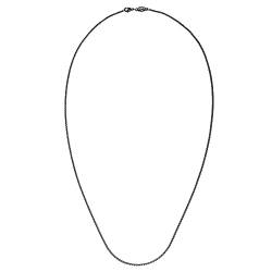 Akitsune Pearl Kette 80 cm lang | 2 mm breit | Halskette Frauen Herren Edelstahl Karabiner Wasserfeste Herrenhalskette - Mattschwarz von Akitsune
