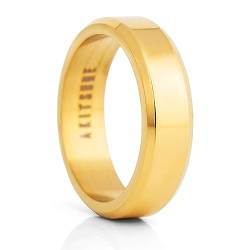 Akitsune Purus Bandring | Schmaler Design-Ring Frauen Herren Edelstahl Elegant Luxus Premium Minimalistisch - Gold - US 6 von Akitsune