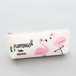 AkmAsk Federmäppchen Flamingos Canvas Geschenk Estuches Schule Bleistiftbox Bleistifttasche Schulbedarf-BaiSe von AkmAsk