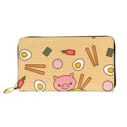 AkosOL Delicious Sweet Ramen Ledergeldbörse, lange Clutch, weiches Material, Reißverschluss-Design, Anti-Verlust-Geld, 12 Bankkartenfächer, leicht, wasserdicht und langlebig für das stilvolle Mädchen, von AkosOL