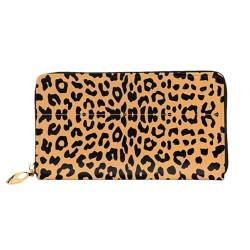 AkosOL Ledergeldbörse mit Leopardenmuster, lange Clutch, weiches Material, Reißverschluss-Design, Anti-Verlust-Geld, 12 Bankkartenfächer, leicht, wasserdicht und langlebig für das stilvolle Mädchen, von AkosOL