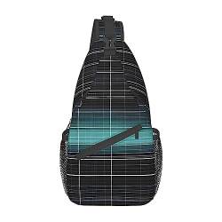 Dimensional Line Space Multifunktionale Nylon-Brusttasche, leicht und tragbar, geeignet für Männer und Frauen, perfekte Größe, langlebig und wasserdicht, Schwarz, Einheitsgröße von AkosOL