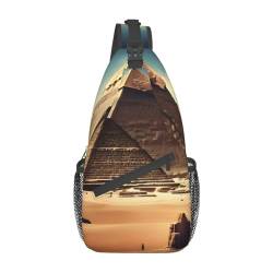 Dreaming Of The Pyramids Of Khufu Multifunktionale Nylon-Brusttasche, leicht und tragbar, geeignet für Männer und Frauen, perfekte Größe, langlebig und wasserdicht, Schwarz, Einheitsgröße von AkosOL
