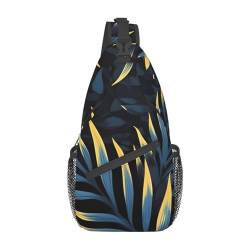 Leaves In The Dark Multifunktionale Nylon-Brusttasche, leicht und tragbar, geeignet für Männer und Frauen, perfekte Größe, langlebig und wasserdicht, Schwarz, Einheitsgröße von AkosOL