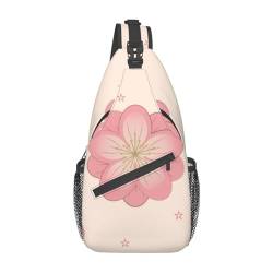 Little Pink Cherry Blossoms Multifunktionale Nylon-Brusttasche, leicht und tragbar, geeignet für Männer und Frauen, perfekte Größe, langlebig und wasserdicht, Schwarz, Einheitsgröße von AkosOL