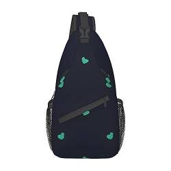 Multifunktionale Nylon-Brusttasche mit blauem Hintergrund, leicht und tragbar, geeignet für Männer und Frauen, perfekte Größe, langlebig und wasserdicht, Schwarz, Einheitsgröße von AkosOL